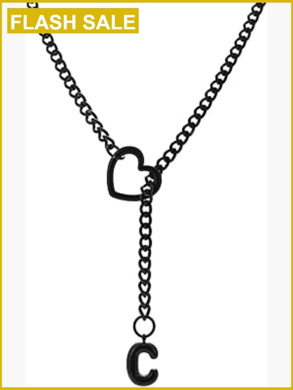 Stainless Steel Slip Heart Y-Necklace Punk Gothic Choker